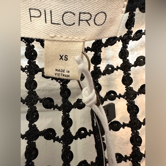 Pilcro Black Sheer Sequin Mesh Tank Top NWT - Picture 6 of 11
